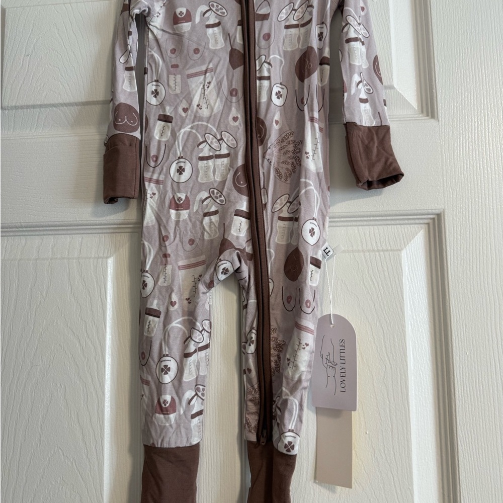 Charming Kids Footie in Brown and Cream